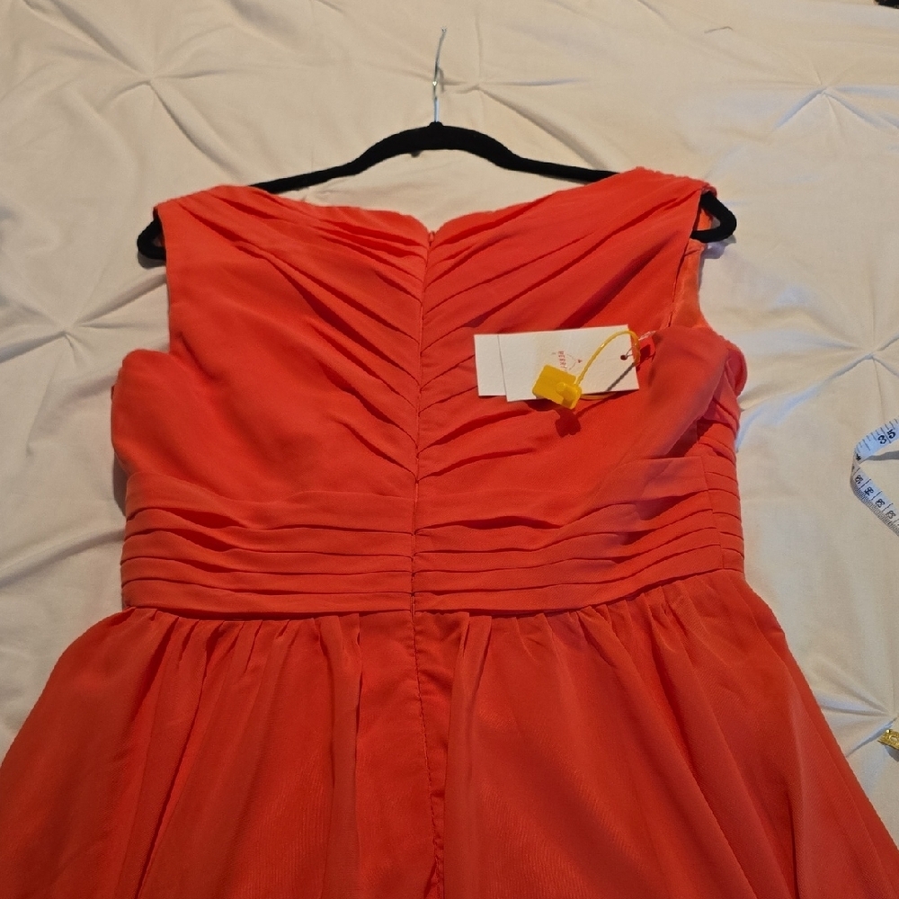 Red Ruched Tiered Mini Dress - Picture 4 of 4